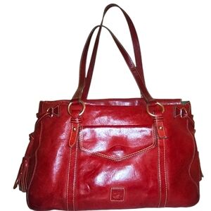 Dooney & Bourke Red Florentine Vacchetta Large Leather Tote